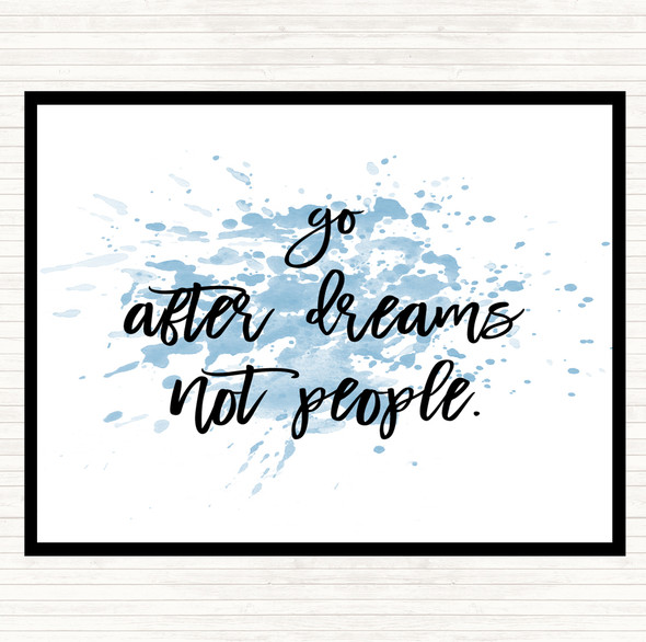 Blue White Go After Dreams Inspirational Quote Mouse Mat