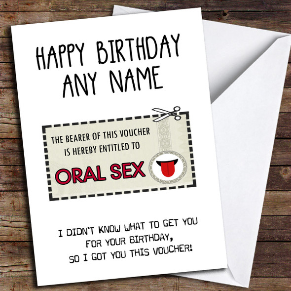 Funny Gift Voucher Rude For Her Customised Birthday Card