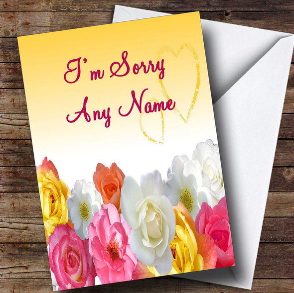 Yellow Flowers Customised Sorry Card