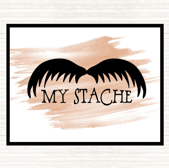Watercolour Mustache Word Art Quote Mouse Mat