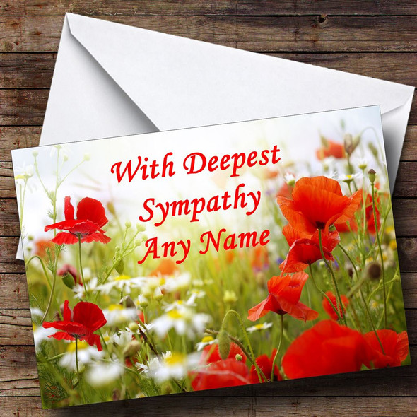 Poppy Customised Sympathy / Sorry For Your Loss Card