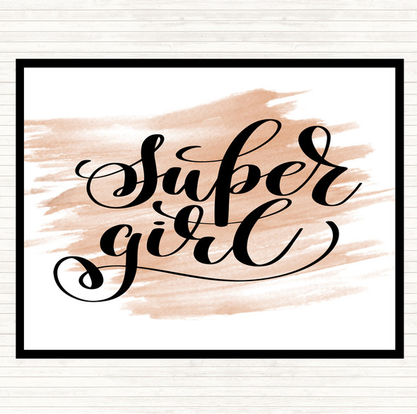 Watercolour Super Girl Quote Mouse Mat