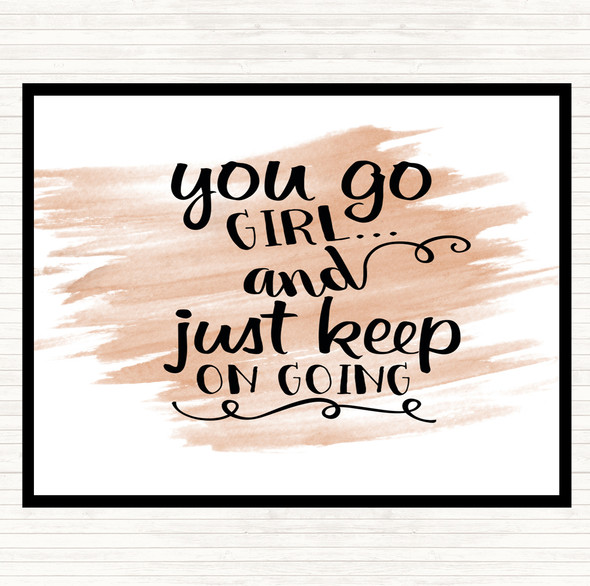 Watercolour You Go Girl Quote Mouse Mat