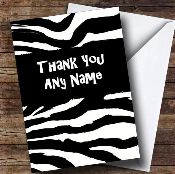 Zebra Print Customised Thank You Card