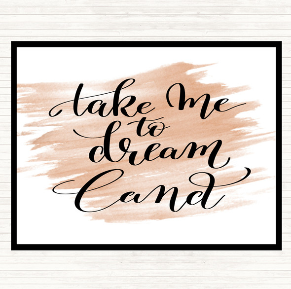 Watercolour Dream Land Quote Mouse Mat