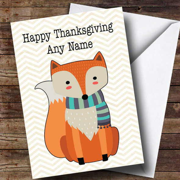 Autumn Fox Customised Thanksgiving Card