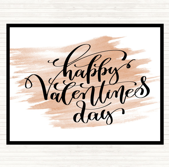 Watercolour Happy Valentines Quote Mouse Mat