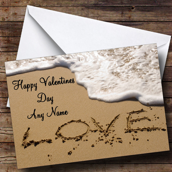 Love Sand Beach Customised Valentine's Day Card