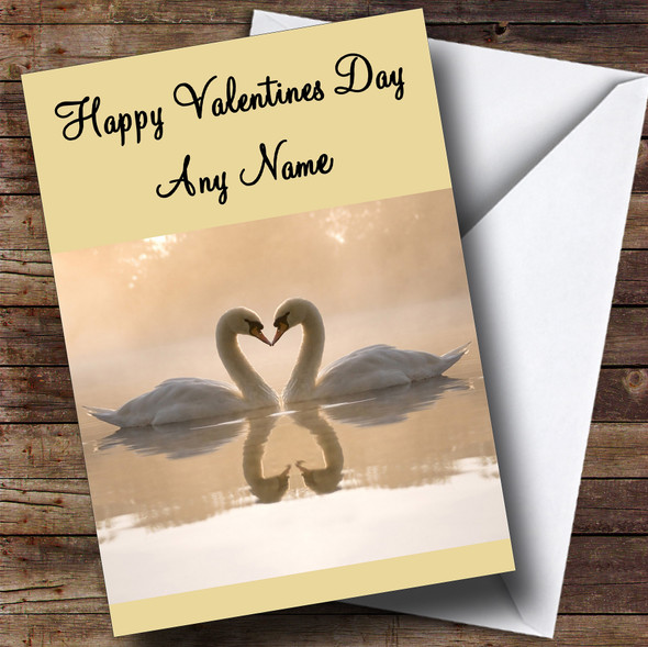 Beautiful Swans Customised Valentine's Day Card