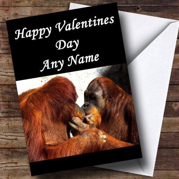 Kissing Orangutans Customised Valentine's Day Card