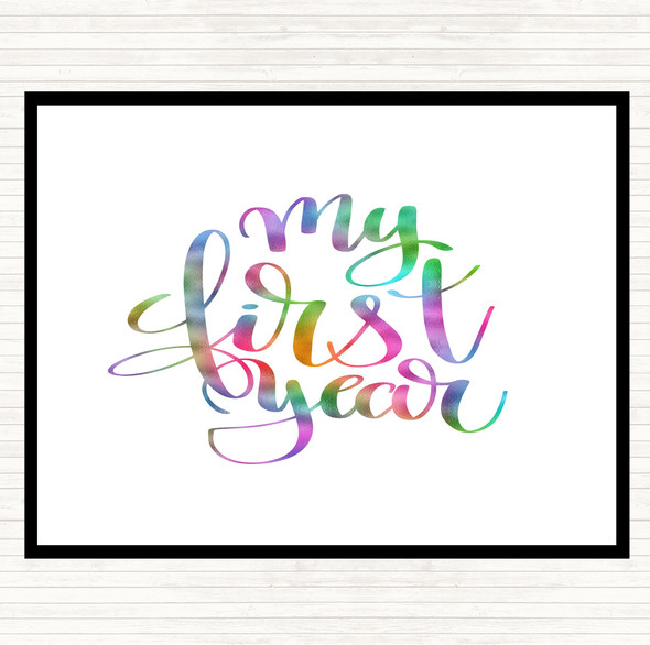 My First Year Rainbow Quote Mouse Mat