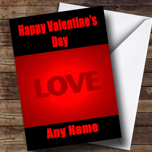 Red And Black Love Romantic Customised Valentine's Card