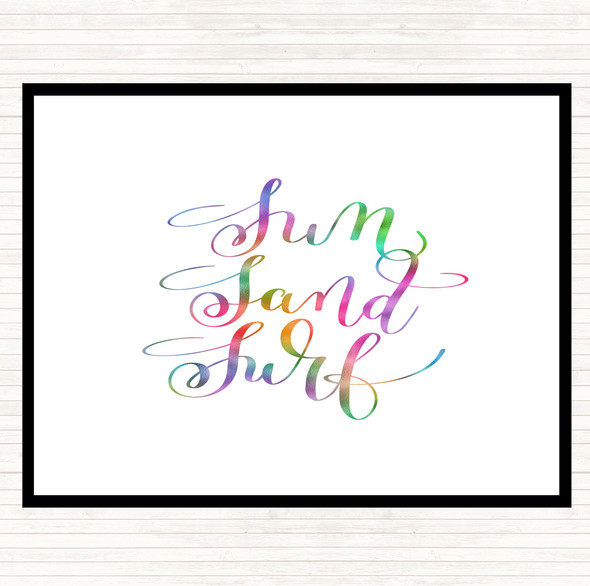 Sand Surf Rainbow Quote Mouse Mat