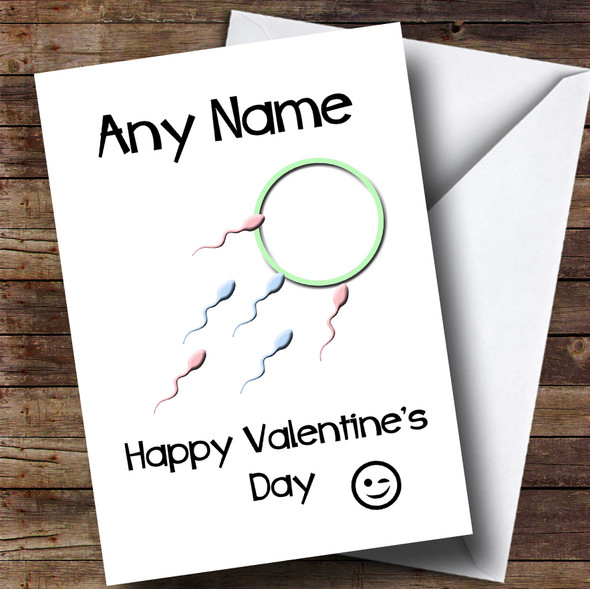 Happy Valentines Sperm And Egg Customised Valentines Card