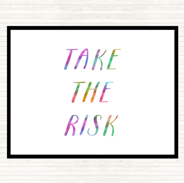 Take The Risk Rainbow Quote Mouse Mat