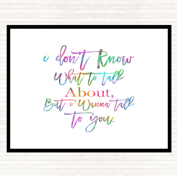 Talk To You Rainbow Quote Mouse Mat