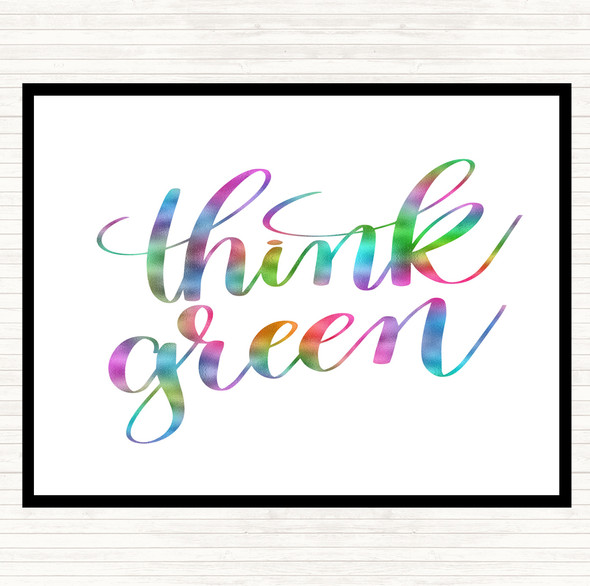Think Green Rainbow Quote Mouse Mat