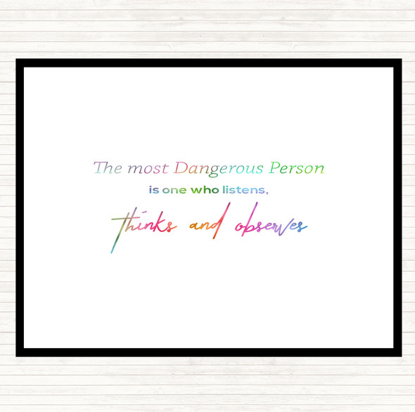 Thinks And Observes Rainbow Quote Mouse Mat