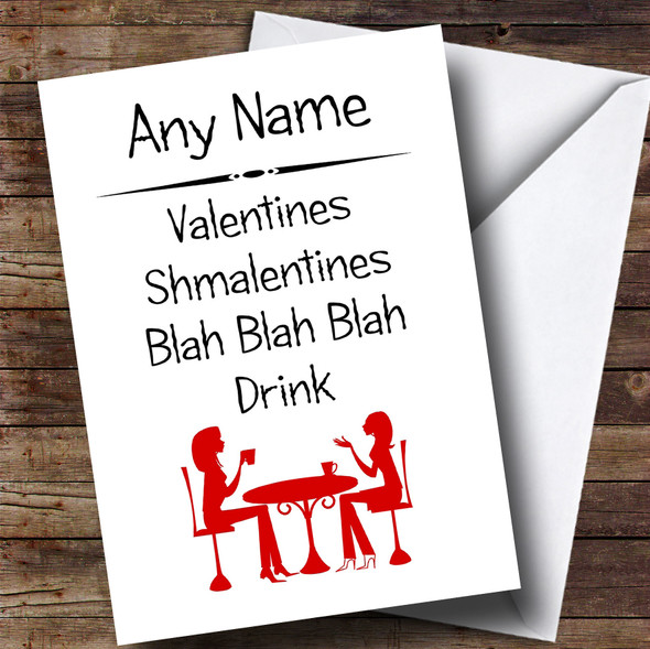 Valentines Blah Blah Friends Chatting Customised Valentines Card