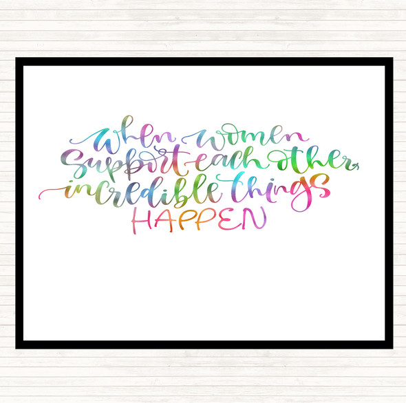 Women Support Rainbow Quote Mouse Mat