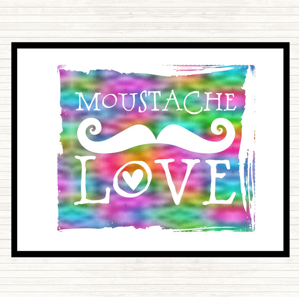 Word Art Mustache Rainbow Quote Mouse Mat