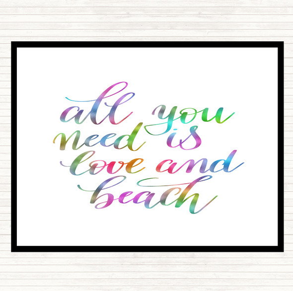 All You Need Love And Beach Rainbow Quote Mouse Mat