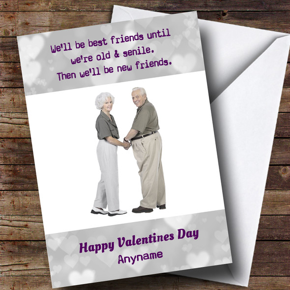 Funny Old Friends Valentines Customised Card