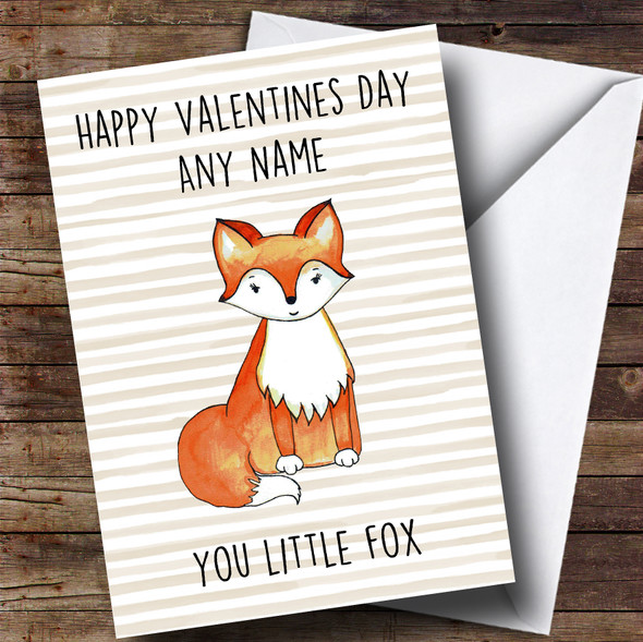 Funny Little Fox Valentines Customised Card
