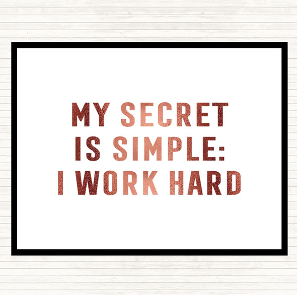 Rose Gold My Secret Quote Mouse Mat