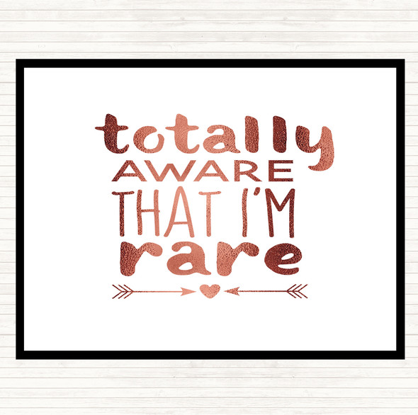 Rose Gold Totally Aware That I'm Rare Quote Mouse Mat