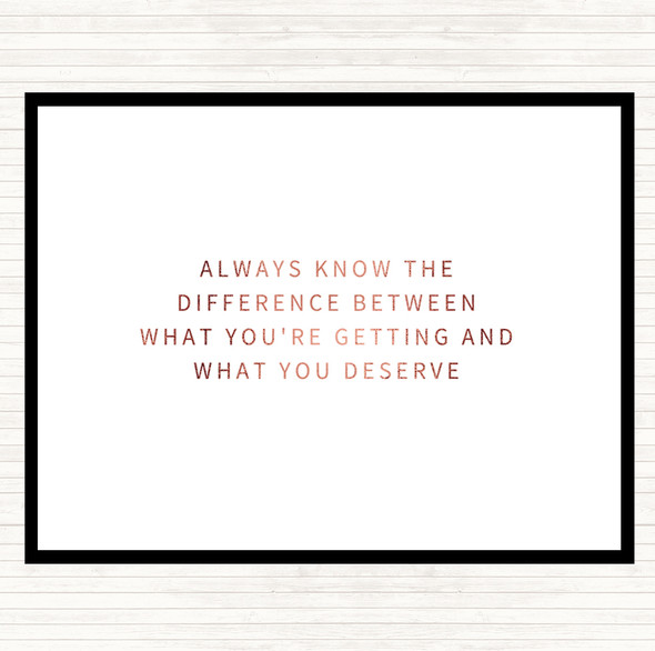Rose Gold What Your Getting And What Your Worth Quote Mouse Mat