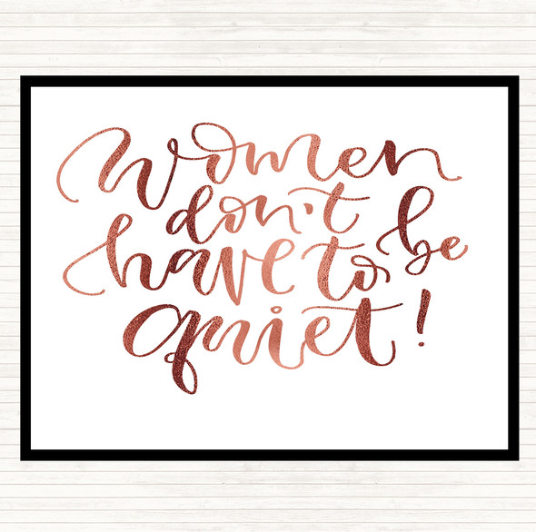 Rose Gold Women Quiet Quote Mouse Mat