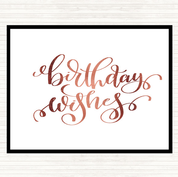 Rose Gold Birthday Wishes Quote Mouse Mat