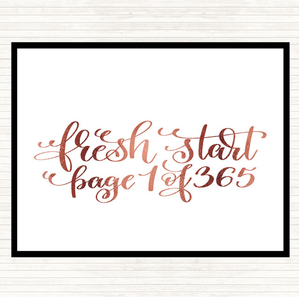 Rose Gold Christmas Fresh Start Quote Mouse Mat