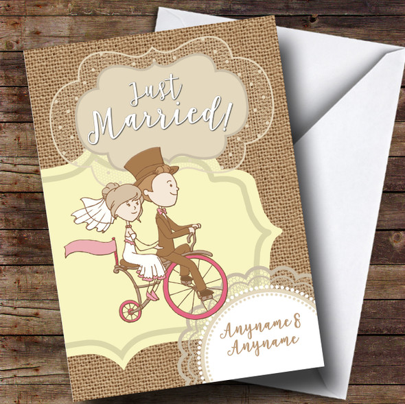 Couple Bike Wedding Day Customised Card