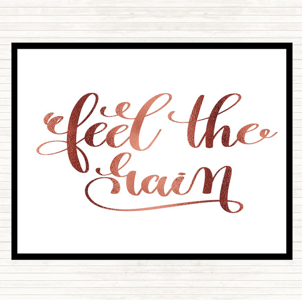 Rose Gold Feel The Gain Quote Mouse Mat