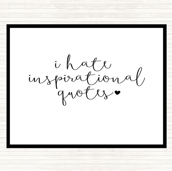 White Black I Hate Inspirational Quote Mouse Mat