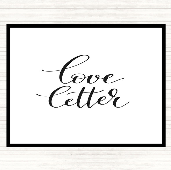White Black Love Letter Quote Mouse Mat