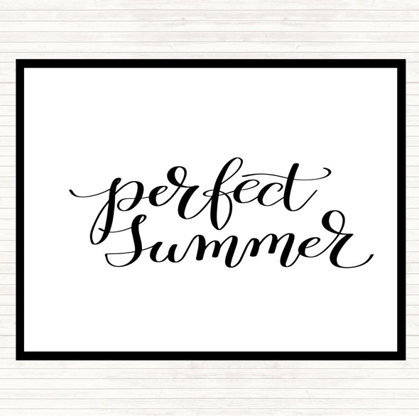 White Black Perfect Summer Quote Mouse Mat
