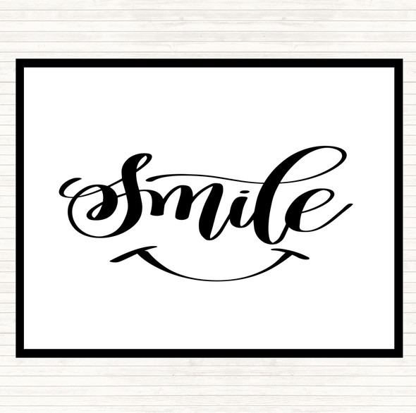 White Black Smile Quote Mouse Mat