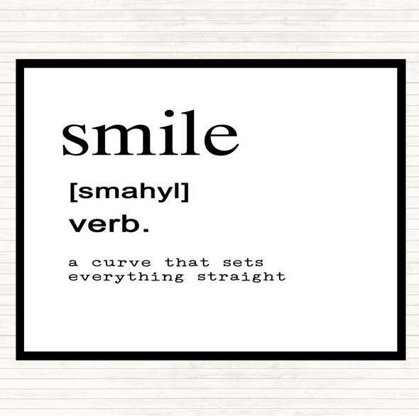 White Black Word Definition Smile Quote Mouse Mat