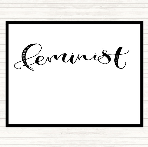 White Black Feminist Quote Mouse Mat