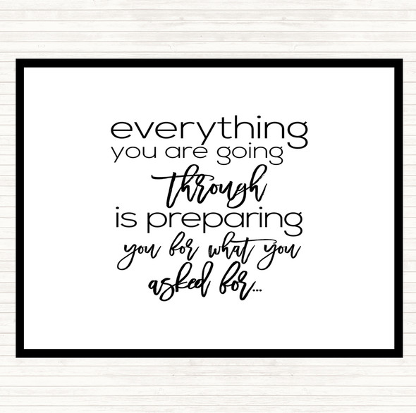 White Black Going Through Quote Mouse Mat