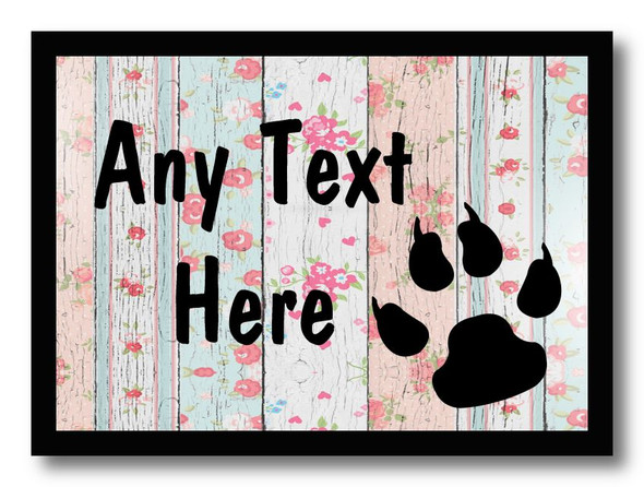 Paw print Shabby Wood Computer Mouse Mat