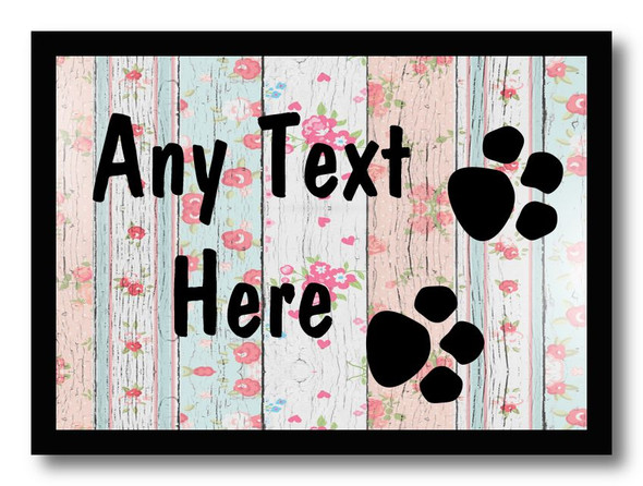 Paw prints Shabby Wood Computer Mouse Mat