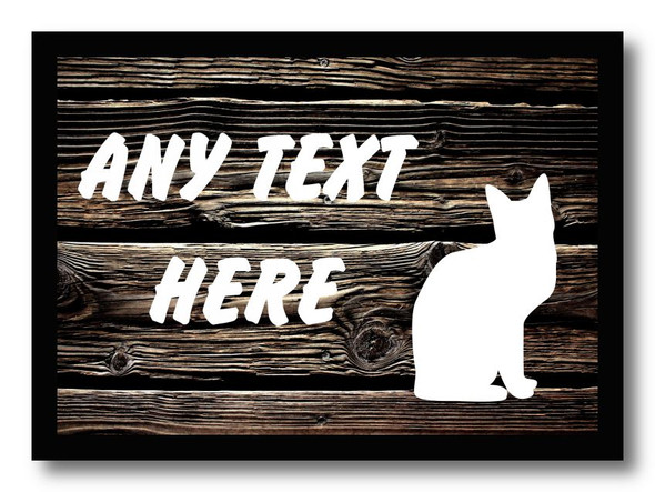 Dark Wood Cat Kitten Computer Mouse Mat