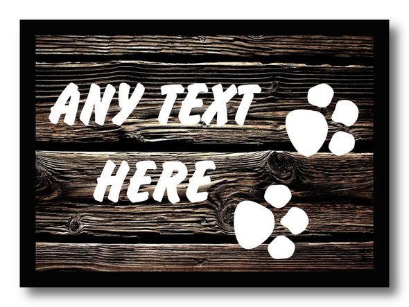 Dark Wood Paw prints Computer Mouse Mat