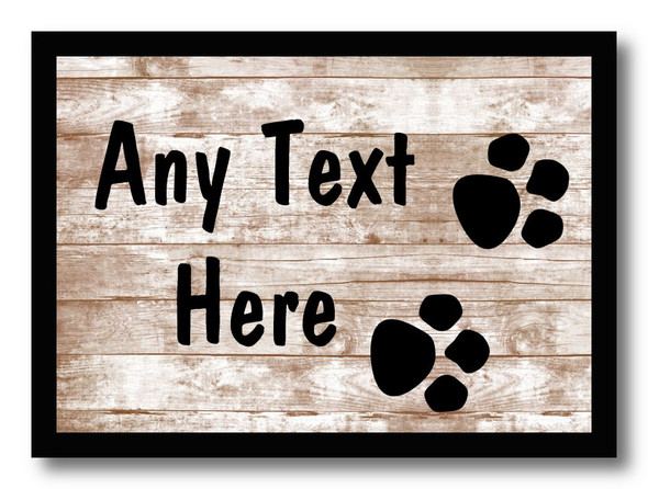 Shabby Wooden Effect Paw Prints Computer Mouse Mat