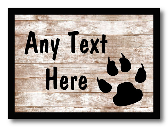 Paw Print Shabby Wooden Effect Computer Mouse Mat