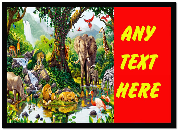 Animal Jungle Red Computer Mouse Mat